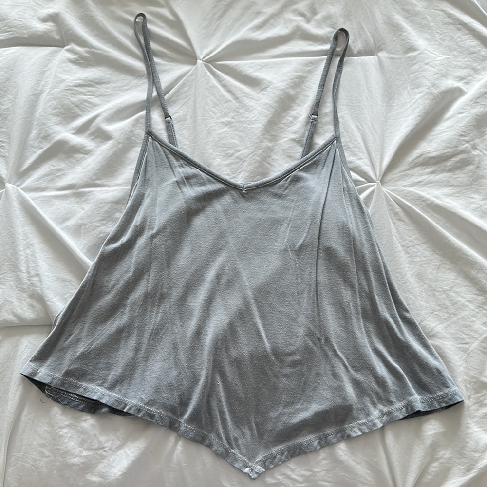 American Eagle Soft & Sexy Light Blue Hanker-chief Style Tank - Picture 3 of 5